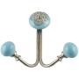 Indianshelf Handmade 1 Artistic Vintage Turquoise Iron Strewn Flat Rail Hooks Holders/Clothes Hooks Over Door