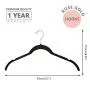 MIZGI Premium Velvet Shirt Hangers (Pack of 50) - Non Slip Felt Dress Hangers Black - Copper/Rose Gold Hooks,Space Saving Clothes Hangers (Black)