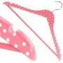 HANGERWORLD 10 Pink Polka Dot 17.7inch Wooden Notched Coat Clothes Garment Pants Bar Hangers HANGERWORLD 10 Pink Polka Dot 17.7inch Wooden Notched Coat Clothes Garment Pants Bar Hangers