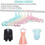 Fohanger 6PCS Travel Hangers, Portable Folding Hangers Travel Accessories Non Slip Drying Rack for Clothes, Skirt, Coat, Suits, Pants (2Blue+2Pink+2White)