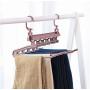 Multi-Port Support Clothes Pants Hangers Multi-Function Plastic Clothes Hangers Storage Rack Closet Space Saving Foldable 2pcs Random Color