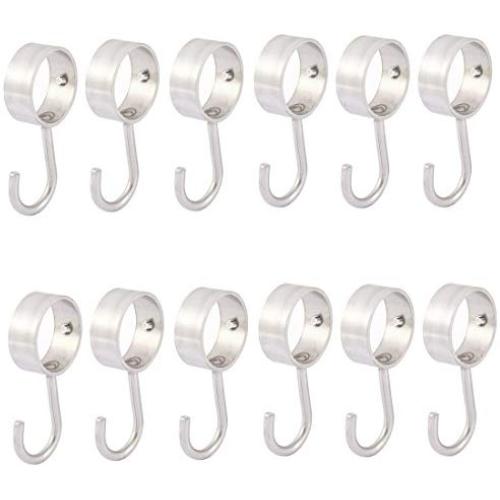 uxcell Wardrobe Clothes Coat Kitchenware Hook Hanger 12pcs for 32mm Dia Rod