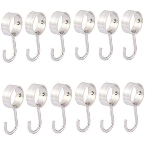 uxcell Wardrobe Clothes Coat Kitchenware Hook Hanger 12pcs for 32mm Dia Rod