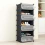 SIMPDIY Portable Shoe Rack Storage Organizer Shoe Boxes Storage System with Doors, Shoes,Accessories - Black (2x5 Cubes 93x37x90cm/37x15x36In)