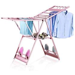 Drying Rack Foldable Clothes Hanger Dryer Aluminum Alloy Standing Hanger Gament Drying Rack Clothes Storage Organizer Coat Rack