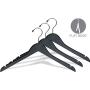 The Great American Hanger Company Black Wood Top Hanger, Boxes of 50 Space Saving 17 Inch Flat Wooden Hangers w/Chrome Swivel Hook & Notches for Shirt Jacket or Dress The Great American Hanger Company Black Wood Top Hanger, Boxes of 50 Space Saving 17 Inch Flat Wooden Hangers w/Chrome Swivel Hook & Notches for Shirt Jacket or Dress