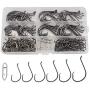 Facikono Circle Hooks Saltwater Catfish Bass Fishing Hooks, 180pcs Octopus Offset Fishing Hooks with 5pcs Power Clips