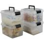 NICESH 4.5 L Plastic Storage Box, Clear Latch Box, 4-Pack