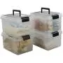 NICESH 4.5 L Plastic Storage Box, Clear Latch Box, 4-Pack NICESH 4.5 L Plastic Storage Box, Clear Latch Box, 4-Pack
