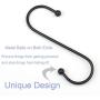 S Hooks Heavy Duty, 20-Pack Black S Shaped Hooks for Hanging Plants, Pan, Pots, Cloths, Premium S Hanger Hooks with Metal Balls