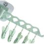 5pcs Random Color 12 Clips Foldable Clothes Hanger Laundry Wall Mounted Drying Rack Holder for Bra Socks Underware Clothes Storage Hook