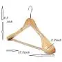 STSUNEU Large Wood Hangers, Wooden Hangers Gugertree with Wide Shoulders,Suit Hanger， Natural Finished Goods, Trouser Rack, 6/ Pack