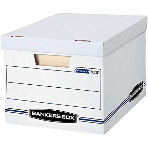 Bankers Boxes 703 Letter / Legal 10x12x15 Basic-Duty Storage & File Boxes w/ Lift-Off Lids (Pack of 10)