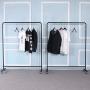 XIAOLONG Simple Coat Rack Floor Hangers Living Room Clothing Store Clothes Rack Creative Fashion Belt Wheel Floor Hanger