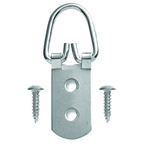 HangZ 10009B 2-Hole D-Ring Picture Hangers (50 Pack), 75Lb, Nickel