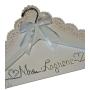 Bride Wedding Dress Hanger Personalized Name 9 Bow Color Choices Silver - White Hanger with Notches in Hanger - Custom Name, Bridal Bridesmaid Gift