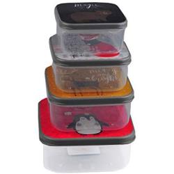 Zoo 4 Pieces Storage Boxes with Different Colors Design Lids