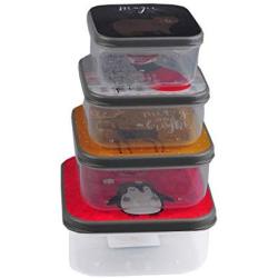 Zoo 4 Pieces Storage Boxes with Different Colors Design Lids