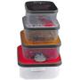 Zoo 4 Pieces Storage Boxes with Different Colors Design Lids