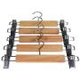 Portable 10Pc Multifunction Skirt Clip Solid Wood Clothes Hanger Pants Folder Anti-Skid Trousers Rack Decoration