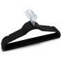 Sodynee Ultra Thin Non-Slip Velvet Clothes Hanger, Pack of 50, Black