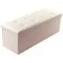 SONGMICS 43 Inches Faux Leather Folding Storage Ottoman Bench, Storage Chest Footrest Padded Seat, Beige ULSF70M