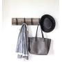 Vintage Rustic Coat Rack ?Authentic Barn Wood Hanger Rack for Towels, Clothes, Hats, Bags?Antique Door & Wall Mounted 5-Hook Rail (Railroad Spike Double Hook- 32&quotx5?&quotx 7/8", Gray)