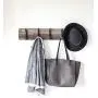 Vintage Rustic Coat Rack ?Authentic Barn Wood Hanger Rack for Towels, Clothes, Hats, Bags?Antique Door & Wall Mounted 5-Hook Rail (Railroad Spike Double Hook- 32&quotx5?&quotx 7/8&quot, Gray)