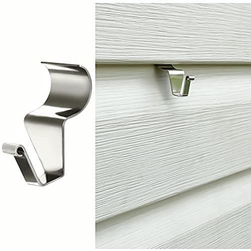 Aminigram Vinyl Siding Hooks for Hanging (12 Pack), Heavy Duty Stainless Steel Low Profile No-Hole Hanger Hooks Aminigram Vinyl Siding Hooks for Hanging (12 Pack), Heavy Duty Stainless Steel Low Profile No-Hole Hanger Hooks