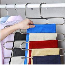 5PC 5 Layers S Shape Multifunctional Clothes Hangers Decoration Pants Storage Hangers Cloth Rack Multilayer Storage Cloth Hanger