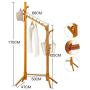 MOJ-YJ Floor Standing Coat Rack Clothes Hat Stand Hanger Hooks Simple Creaive Rod Wood, 60175cm (Color : Log Color)