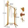 MOJ-YJ Floor Standing Coat Rack Clothes Hat Stand Hanger Hooks Simple Creaive Rod Wood, 60175cm (Color : Log Color)