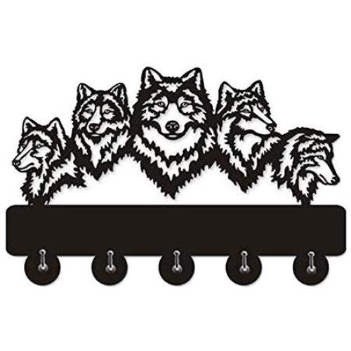Wildlife Wolf Decorative Wall Hanger Wolf Family Clothes Wall Hooks Coat Rack Keys Holder Organizer Hook