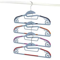 XUROM Hanger Pack of 10 Plastic Hangers Durable Clothes Hangers with Non-Slip Pads Space Saving for Bedroom Closet Space Saving Hangers for Dresses Trousers (Color : Random, Size : 41.5230.5cm)