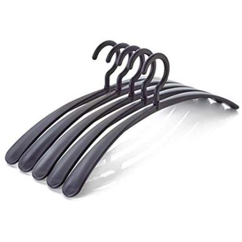 Seamless Curved Anti-Slip Wide Shoulder Thick Adult Plastic Hangers Shirt Hanger Clothes Hanging 20 Pack FANJIANI