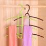 wing1 3 Layers Fish Bone Shaped Plastic Cloth Hanger Hook Clothes Holder Drying Rack Clothing Organizer Space Saver Non Slip Hangers,White