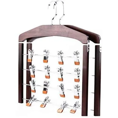 Ybriefbag Suit Hangers, 4-Layer Classic Style Rustic Wood Multi Pants Hanger Clothes Towel Rack Swivel Hook Trousers Holder Scarf Towel Rack with Clips 2 Pack Non Slip Coat Hangers (Color : Retro) Ybriefbag Suit Hangers, 4-Layer Classic Style Rustic Wood Multi Pants Hanger Clothes Towel Rack Swivel Hook Trousers Holder Scarf Towel Rack with Clips 2 Pack Non Slip Coat Hangers (Color : Retro)