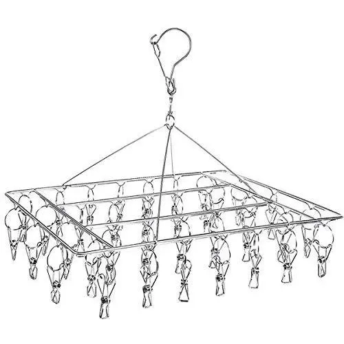 DUOFIRE Stainless Steel Clothes Drying Racks Laundry Drip Hanger Laundry Clothesline Hanging Rack Set of 36 Metal Clothespins Rectangle for Drying Clothes, Towels, Underwear, Lingerie, Socks (2 PACKS) DUOFIRE Stainless Steel Clothes Drying Racks Laundry Drip Hanger Laundry Clothesline Hanging Rack Set of 36 Metal Clothespins Rectangle for Drying Clothes, Towels, Underwear, Lingerie, Socks (2 PACKS)
