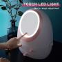 Makeup Organizer, Modern Jewelry and Cosmetic Storage Display Boxes with LED Lighted Makeup Mirror and 3 Drawers Great for Bathroom and Dresser