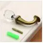 KFZ Crystal Rose Drapery Curtain Tieback Hooks,Wall Tassel Hardware,HAO-000708 Hat Coat Hook Clothes Hanger (1 Pack, 0008Bronze-Transparent White)