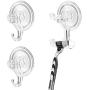 Suction Cup Hooks for Bathroom Razor Holder for Shower Bathroom Window Glass Loofah (3 Pack)