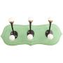 Indianshelf Handmade 2 Artistic Vintage Green Wooden Double Loop Coat Hooks Hangers/Clothes Hooks Door Mount