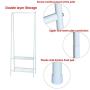 PIKAqiu33 Simple Folding Clothes Hanger Movable Assembled Coat Rack Stand Adjustable Clothing Closet Bedroom Living Room Furniture 2-Tier (Shipped from The US)