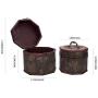 Vintage Style Embossed Flower Pattern Wooden Octagon Jewelry Treasure Boxes Storage Organizer Trinket Keepsake Chest Set of 2