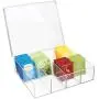 mDesign Tea Storage Organizer Boxes - 8 Divided Sections, Easy-View Hinged Lid - Use in Kitchen, Pantry, and Cabinets; Holder for Tea Bags, Packets, Small Items and Accessories, BPA free - Clear mDesign Tea Storage Organizer Boxes - 8 Divided Sections, Easy-View Hinged Lid - Use in Kitchen, Pantry, and Cabinets; Holder for Tea Bags, Packets, Small Items and Accessories, BPA free - Clear