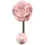 Indianshelf Handmade 2 Artistic Vintage Pink Ceramic Flower Wall Hooks Hangers/Clothes Hooks for Wall