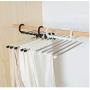 5pcs Random Color Portable 5-in-1 Clothes Hanger Clothing Organizer Multi-Function Stainless Steel Pants Hanger Holder Rack Hangers for Clothes
