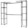 FDInspiration Black Expandable Clothes Hanger Rack Shelf Closet Storage Free Standing Organizer Shelves with Ebook