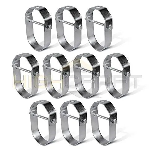 Highcraft HCS-G02-10 Clevis Hanger Standard Galvanized Steel, 2 inches, Chrome, 10 Pack