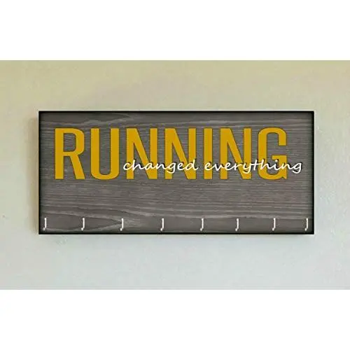 Race Medal Holder/Running Medal Hanger RUNNING CHANGED EVERYTHING- Wood Wall Mounted Medal Organizer. CUSTOMIZATION Available Race Medal Holder/Running Medal Hanger RUNNING CHANGED EVERYTHING- Wood Wall Mounted Medal Organizer. CUSTOMIZATION Available